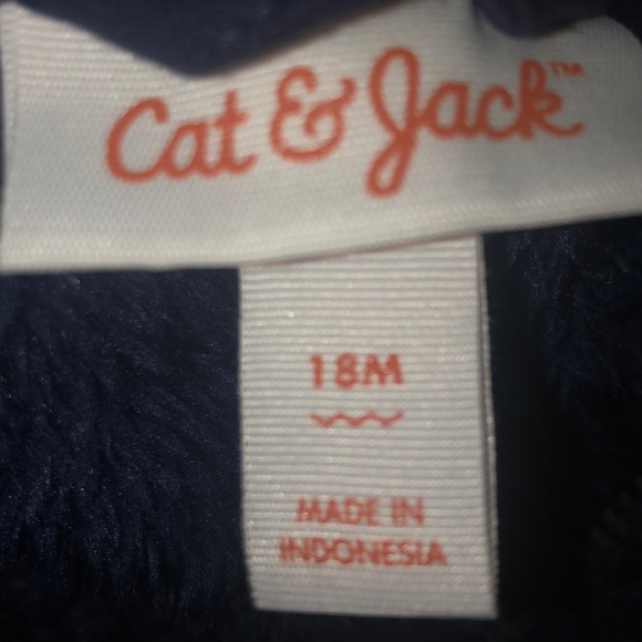 Faux Fur body Blue Cat & Jack jacket 18mo - Picture 3 of 3